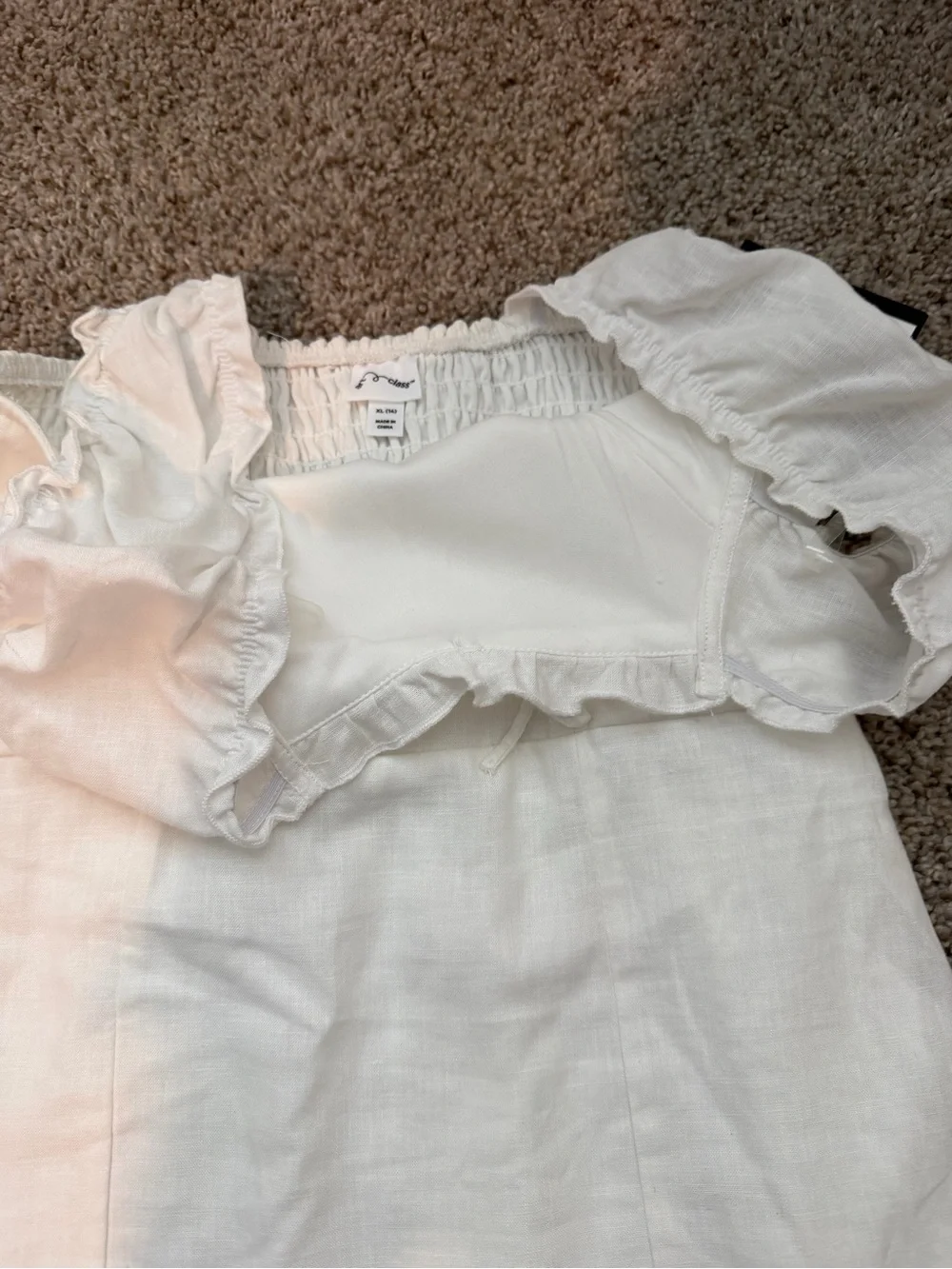 art class White Ruffle Strap Sundress